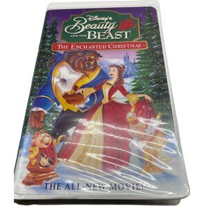 Disney's Beauty and the Beast the Enchanted Christmas VHS tape English READ